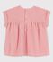 Kurzärmelige Baby-Bluse aus Bio-Baumwolle rosa PAPAYE/ MARSHMALLOW