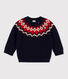 Baby-Jacquard-Pullover aus Woll und Baumwollstrick