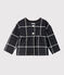 Karierter Baby-Cardigan für Mädchen schwarz CITY/weiss MULTICO