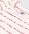 Eng anliegendes T-Shirt mit Rundhalsausschnitt aus Bio-Baumwolle Damen weiss MARSHMALLOW/rot TERKUIT