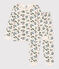 Kinderpyjama aus Molton mit Blumenmotiv für Mädchen weiss AVALANCHE/ MULTICO