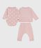 2-teiliges Baby-Geschenkset aus Nicki und bestickter Body mit Herzmotiv rosa JOLI