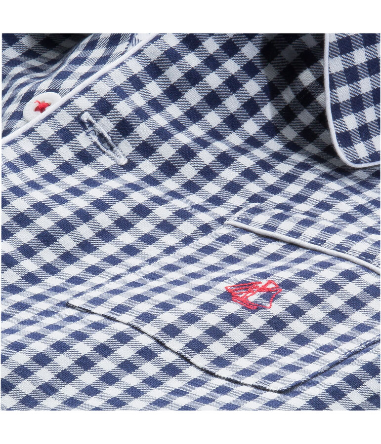 Twill-Pyjama f&uuml;r kleine Jungen blau/weiss