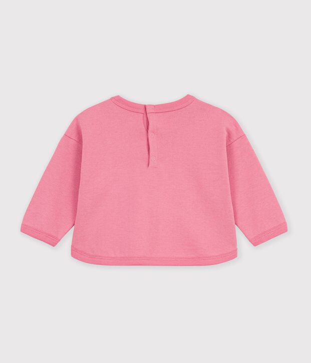 Baby-Sweatshirt aus Baumwolle mit Tiermotiv rosa