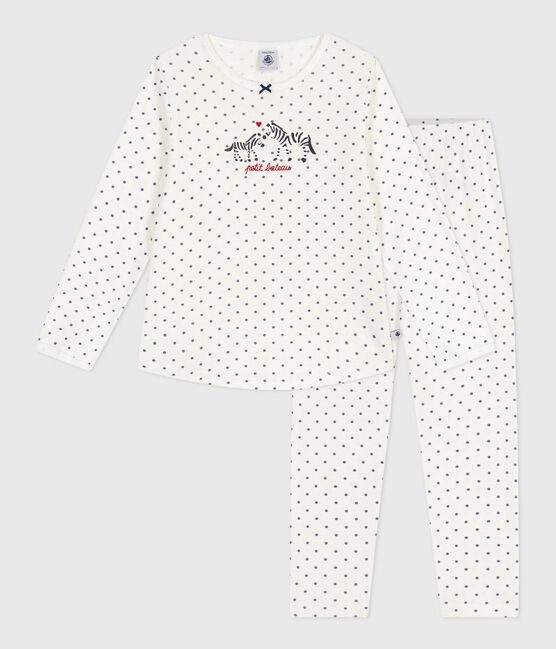 Kinder-Pyjama aus Baumwolle mit Pünktchenmuster blau MARSHMALLOW/ SOIR