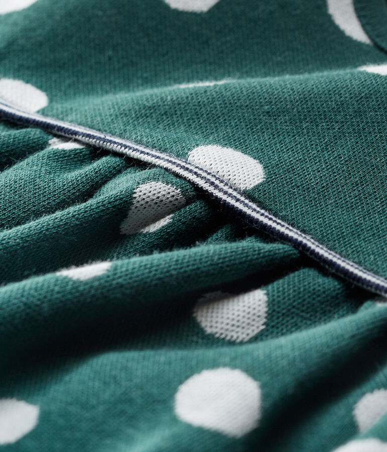 Lang&auml;rmeliges gepunktetes Babykleid f&uuml;r M&auml;dchen gr&uuml;n SOUSBOIS/weiss MARSHMALLOW CN