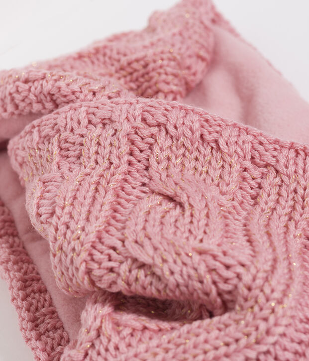 Kinderschlauchschal f&uuml;r M&auml;dchen rosa/gelb