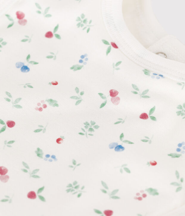 L&auml;tzchen f&uuml;r Neugeborene aus bedruckter Baumwolle weiss/vielfarbig