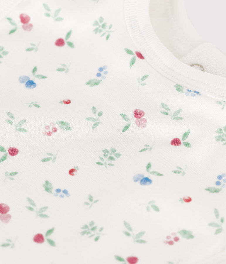 L&auml;tzchen f&uuml;r Neugeborene aus bedruckter Baumwolle weiss MARSHMALLOW/weiss MULTICO