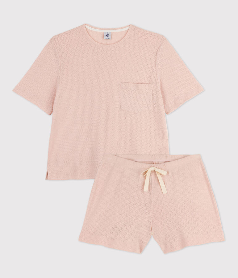 Kurzpyjama aus Baumwolle f&uuml;r Damen rosa SALINE