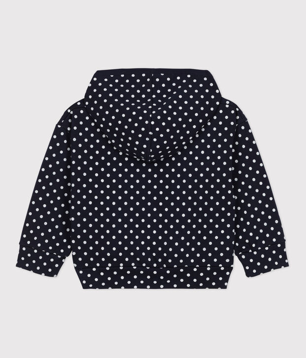 Kinder-Kapuzensweatshirt f&uuml;r M&auml;dchen blau/naturfarben