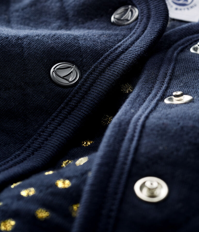 Baby-Cardigan aus gestepptem Doppeljersey f&uuml;r M&auml;dchen blau