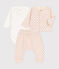 Dreiteiliges Baby-Set aus Doppeljersey mit Printgrafik weiss MARSHMALLOW/weiss MULTICO