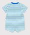 Baby-Kurzoverall aus Baumwolle mit Streifen weiss/vielfarbig