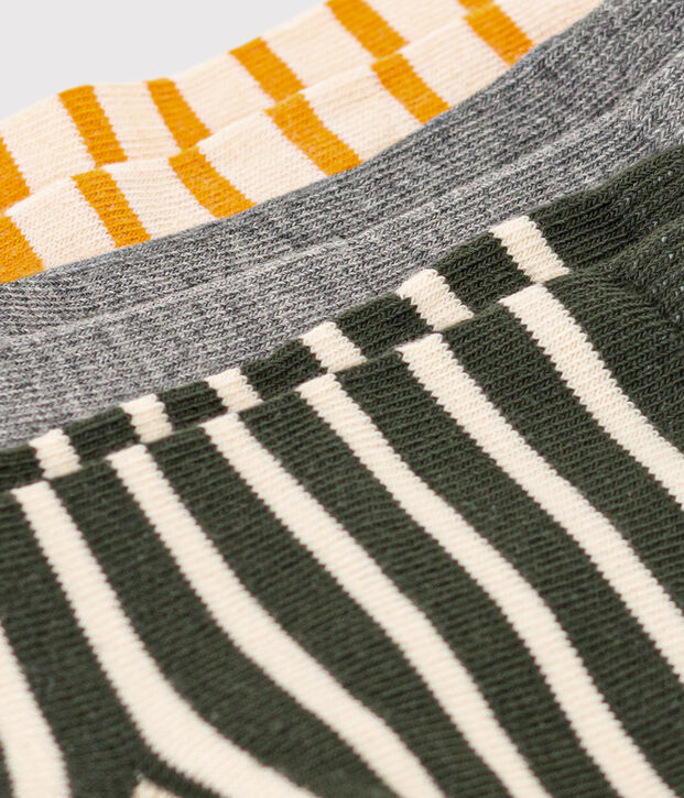 3er-Set gestreifte Kindersocken vielfarbig