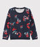 Kinderpullover aus Baumwolle für Mädchen blau SMOKING/weiss MULTICO