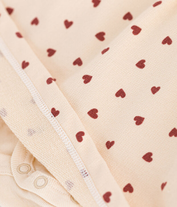 Babykleid aus leichtem Molton mit Body naturfarben/braun