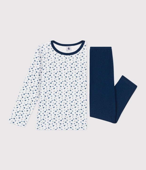 Pyjama aus Nicki f&uuml;r Kinder blau/vielfarbig