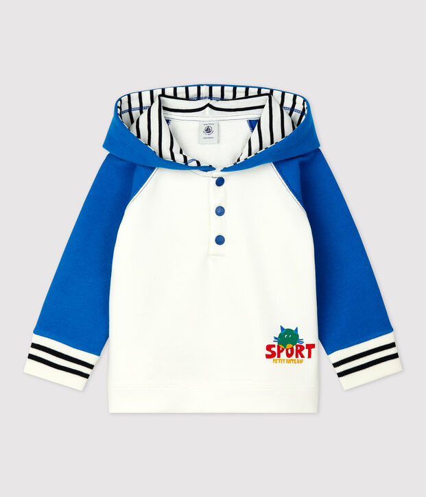 Baby-Sweatshirt aus Molton. blau/weiss