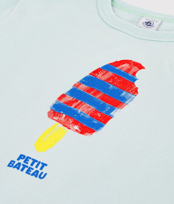 Kurzärmeliges Kinder T-Shirt aus Baumwolle blau SPRAY