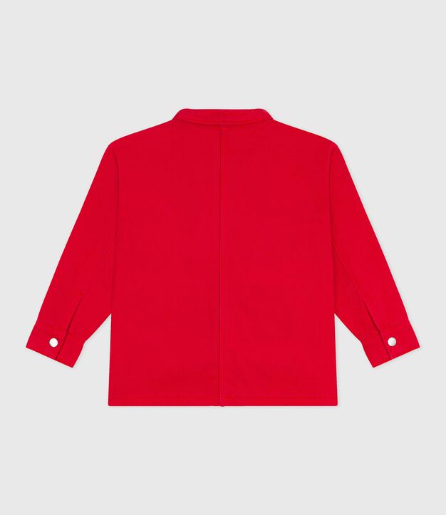 Kinder-Jacke aus einfarbiger Baumwolle rot