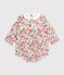 Baby-Kurzoverall aus Baumwolle mit Blumenmuster weiss/vielfarbig