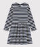 Langärmeliges Kinderkleid für Mädchen blau SMOKING/weiss MARSHMALLOW