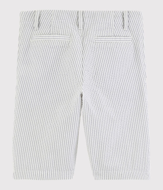 Kinder-Bermuda aus Seersucker für Jungen grau GRIS/weiss MARSHMALLOW