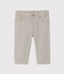 Gestreifte Baby-Jungen-Hose grau MINERAI/weiss LAIT
