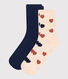 2er-Set Damensocken mit Printmotiv aus Baumwolle