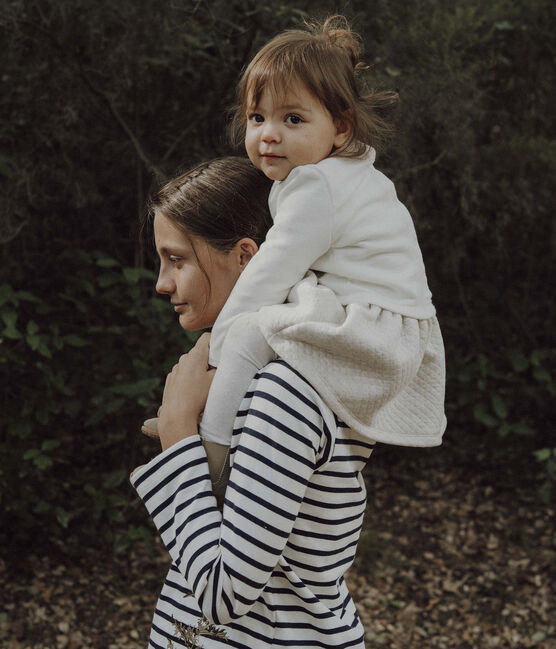 Baby-Kleid für Mädchen Petit Bateau x Deyrolle weiss MARSHMALLOW