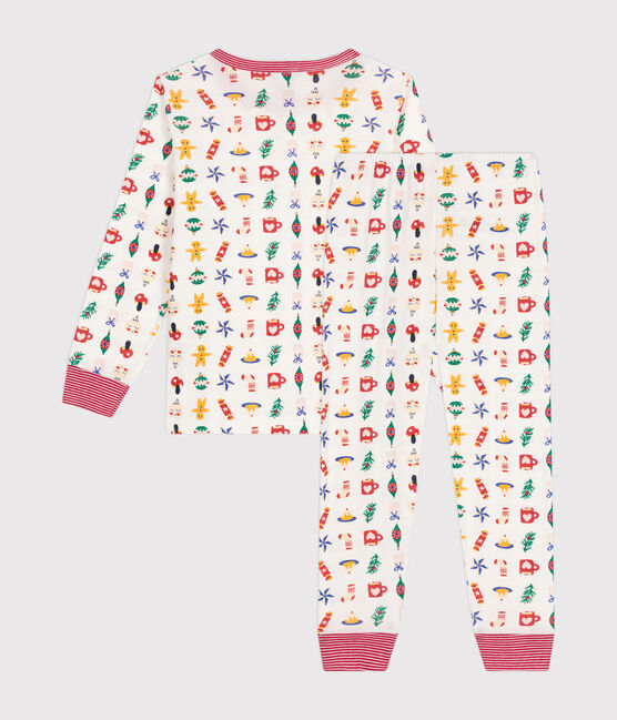 Kinder-Pyjama aus Baumwolle mit Weihnachtsmotiven weiss MARSHMALLOW/weiss MULTICO