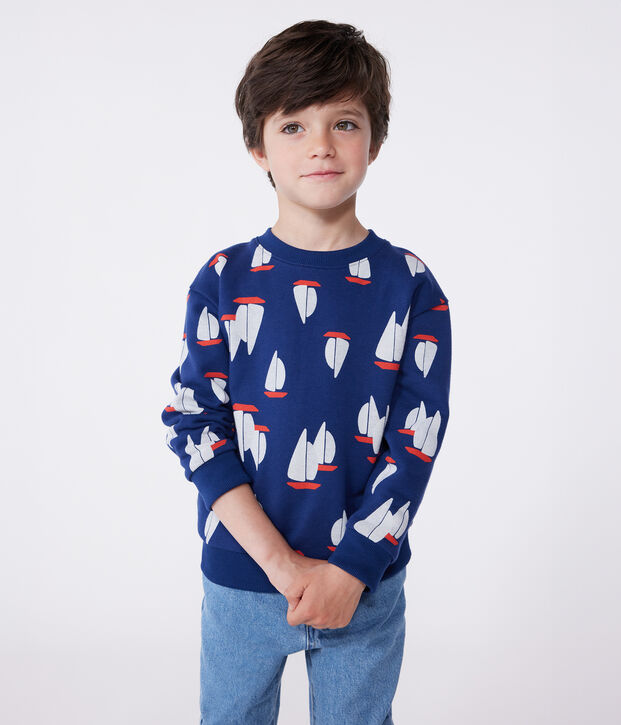 Kinder-Sweatshirt aus bedruckter Baumwolle blau/vielfarbig