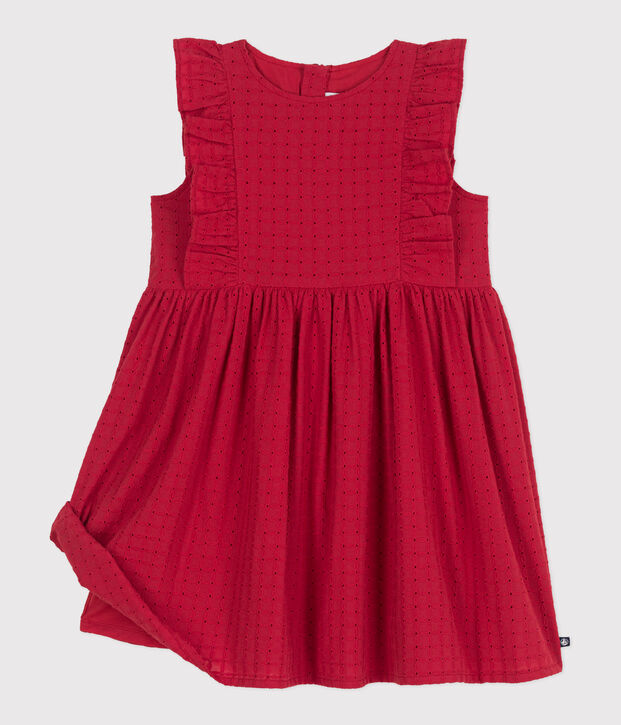 &Auml;rmelloses Kinder-Kleid aus Baumwolle rot