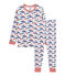 Rippstrick-Pyjama für kleine Jungen weiss MARSHMALLOW/weiss MULTICO