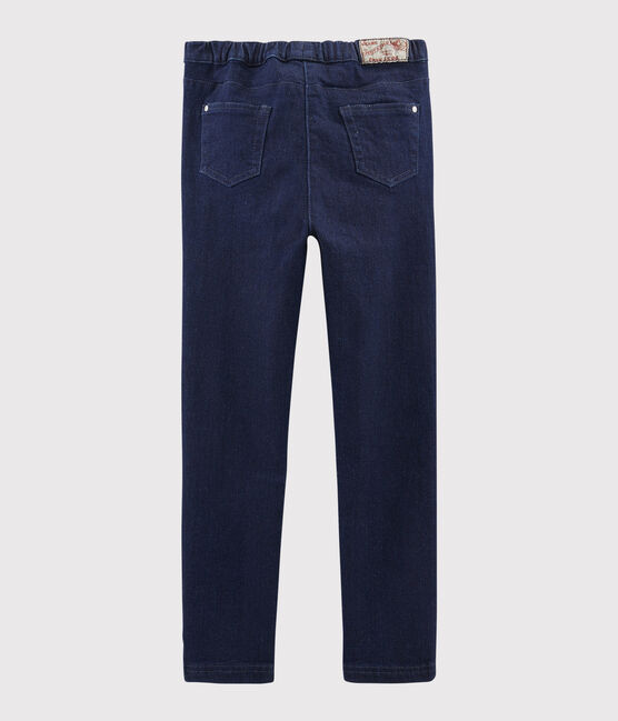 Kinder-Slim-Jeans für Mädchen blau DENIM BLEU FONCE