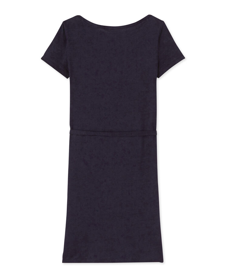 Damen-Kleid aus Leinen blau SMOKING