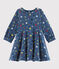 Langärmeliges Baby-Kleid für Mädchen blau MEDIEVAL/weiss MULTICO