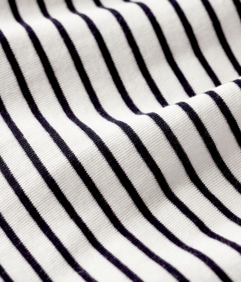 Kurz&auml;rmeliges Bodykleid aus Rippstrick f&uuml;r Babys weiss/blau