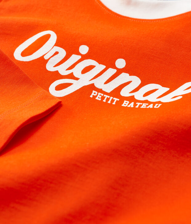 Lang&auml;rmeliges Kinder-T-Shirt aus Baumwolle f&uuml;r Jungen orange