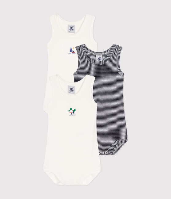 Set aus 3 ärmellosen Baby-Bodys aus Baumwolle variante 1