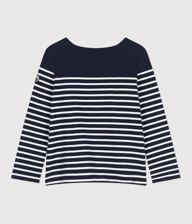 Lang&auml;rmeliges Damen-Streifenshirt Marini&egrave;re aus Baumwolle blau/weiss