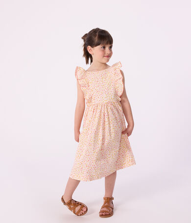 &Auml;rmelloses Kinder-Kleid mit freiem R&uuml;cken aus gemusterter Baumwolle