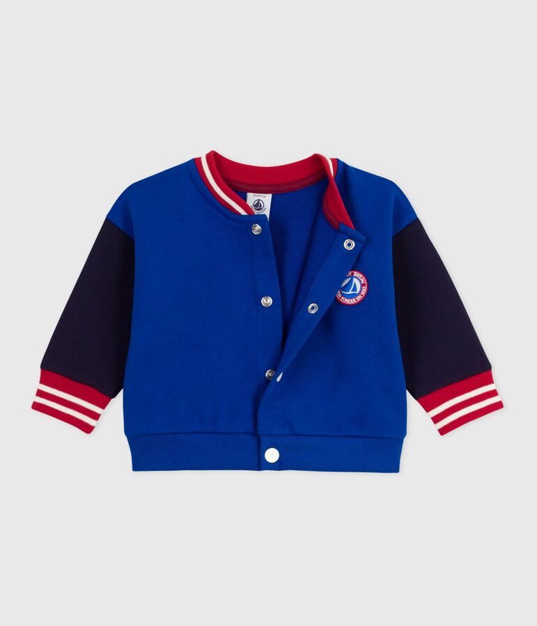 Baby College-Jacke aus zweifarbiger Baumwolle blau/blau