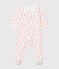 Baby-Bodyjama aus Doppeljersey für Mädchen weiss MARSHMALLOW/rosa GROSEILLER
