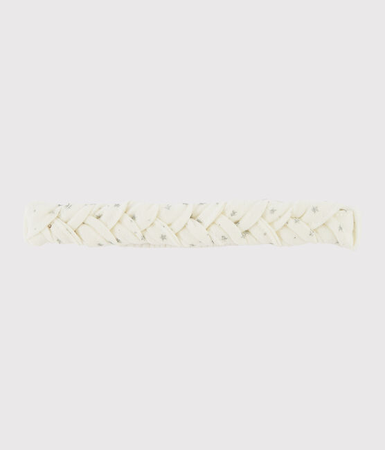 Baby-Haarband für Mädchen weiss MARSHMALLOW/grau ARGENT