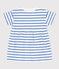 Babykleid aus Molton mit integriertem Body weiss MARSHMALLOW/blau PERSE
