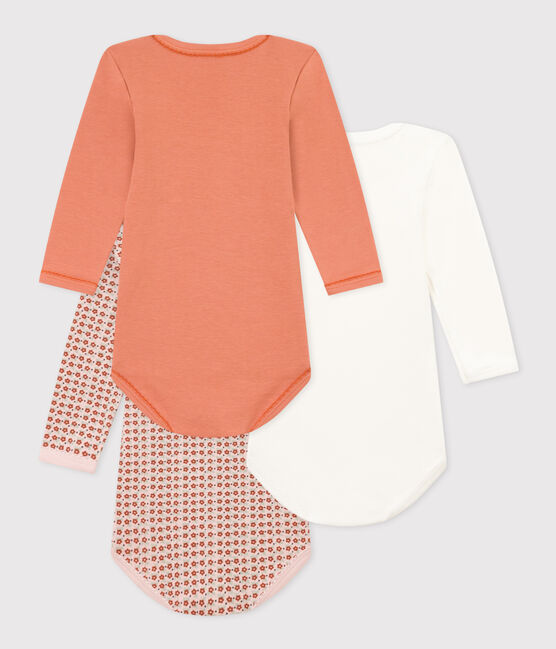 3er-Set langärmelige Baby-Bodys aus Baumwolle mit Blumenmotiv variante 1