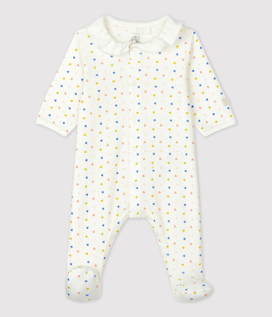 Baby-Strampler aus Bio-Baumwolle weiss MARSHMALLOW/weiss MULTICO