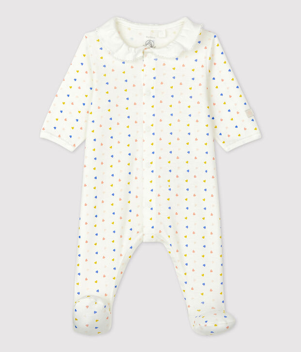 Baby-Strampler aus Bio-Baumwolle weiss/vielfarbig